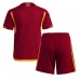 Günstige AS Roma Babykleidung Heim Fussballtrikot Kinder 2023-24 Kurzarm (+ kurze hosen)